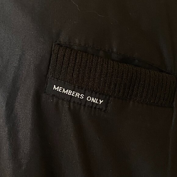 Members Only Bomber Jacket Black Size 44 (Large) Flight Military Combat Vintage - Picture 6 of 13